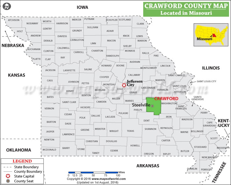 Crawford County Map, Missouri