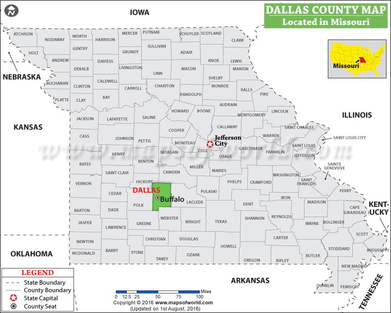 Dallas County Map, Missouri