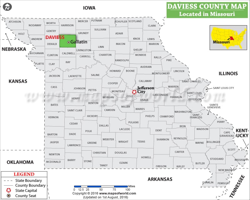 Daviess County Map, Missouri