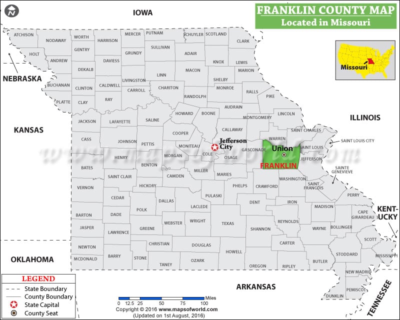 Franklin County Map, Missouri
