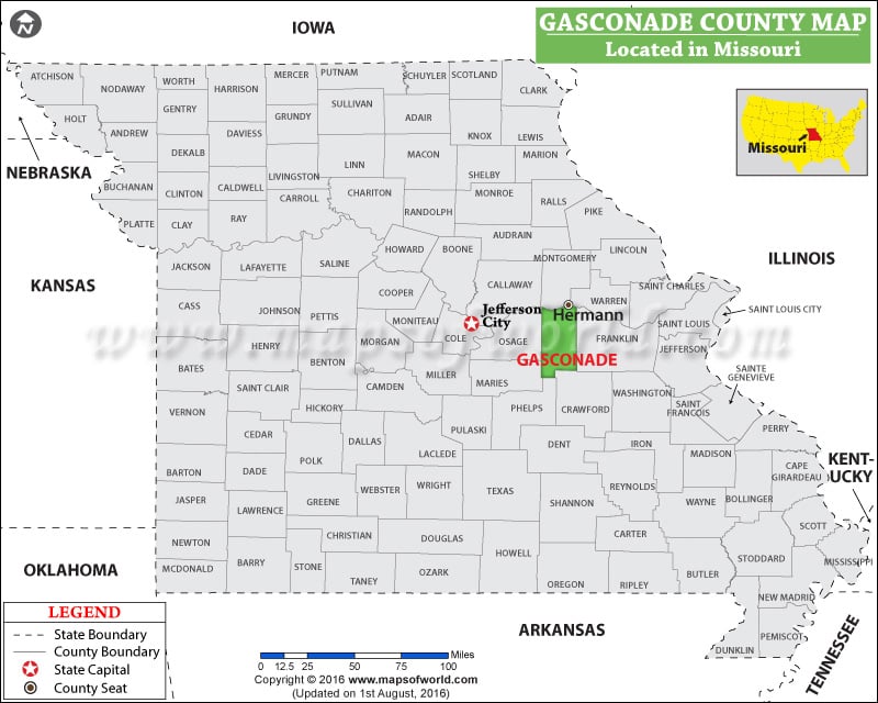 Gasconade County Map, Missouri