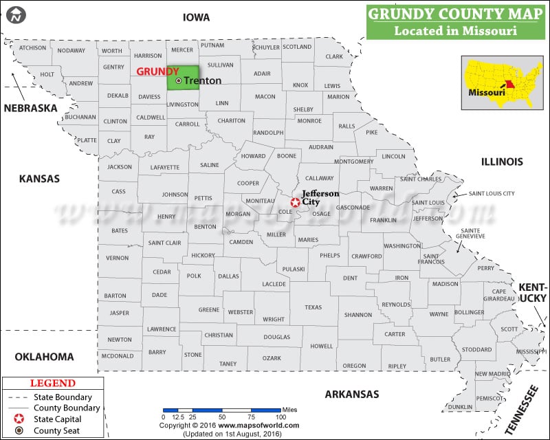 Grundy County Map, Missouri