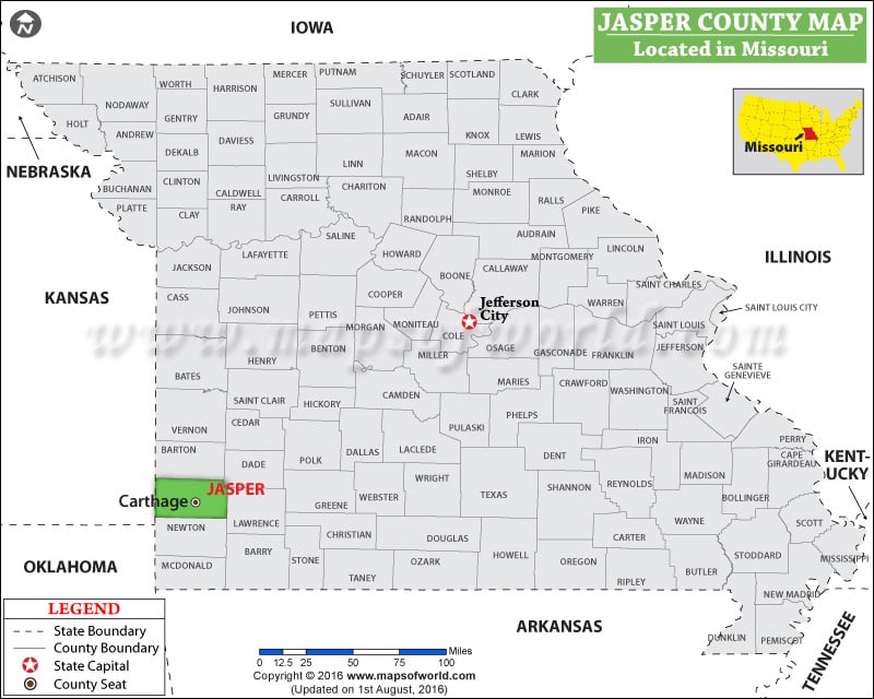 Jasper County Map, Missouri