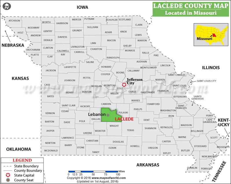 Laclede County Map, Missouri