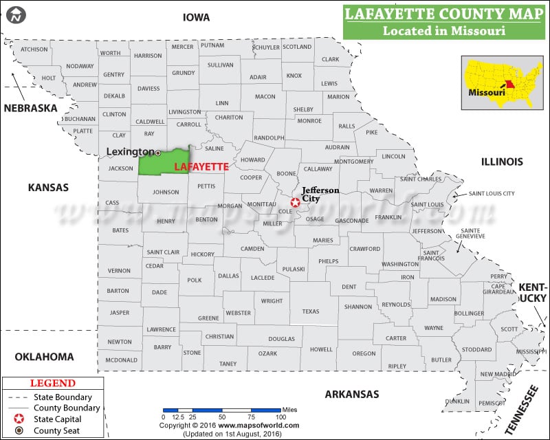 Lafayette County Map, Missouri