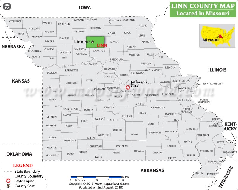 Linn County Map, Missouri