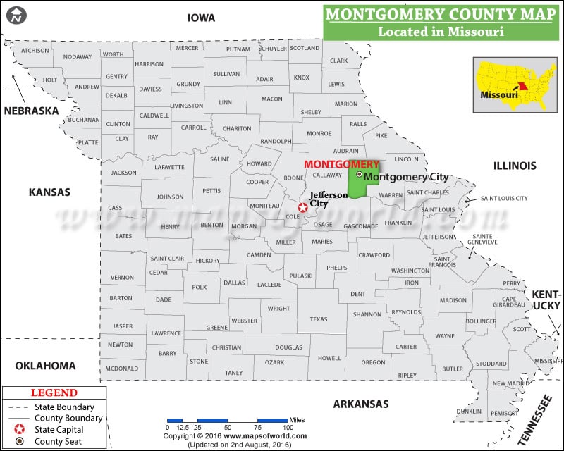 Montgomery County Map, Missouri