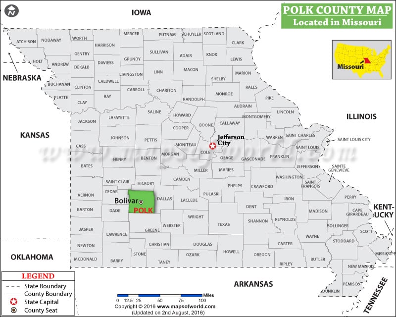 Polk County Map, Missouri
