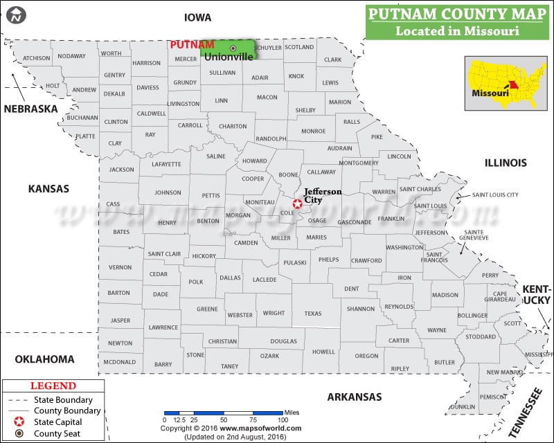 Putnam County Map, Missouri
