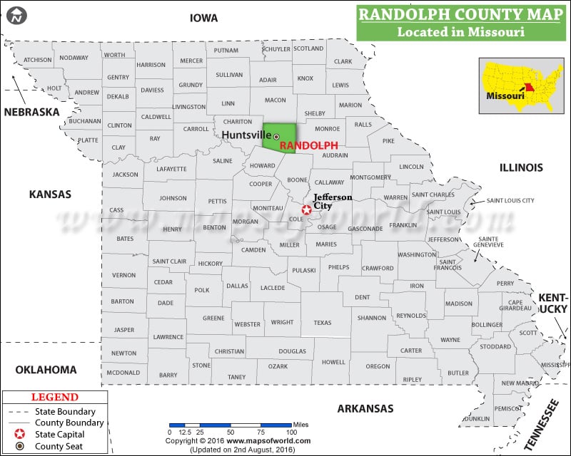 Randolph County Map, Missouri