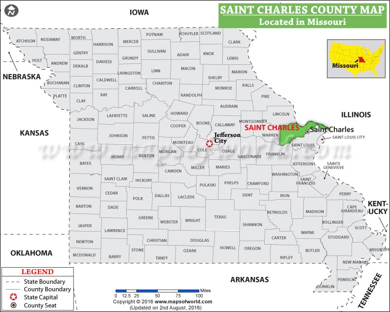 St Charles County Map, Missouri