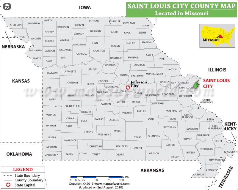 St Louis County Map, Missouri