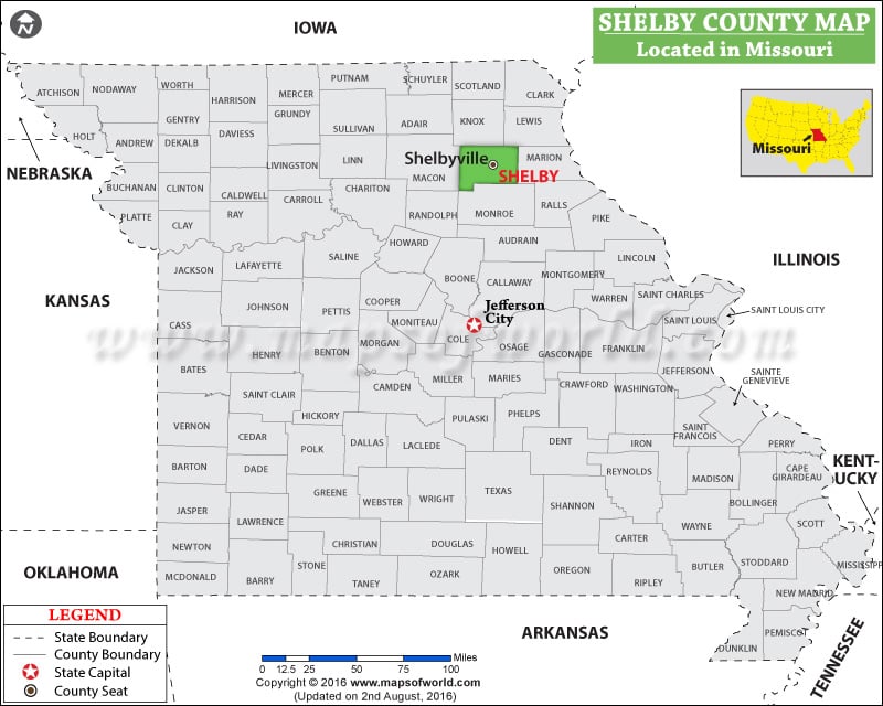 Shelby County Map, Missouri