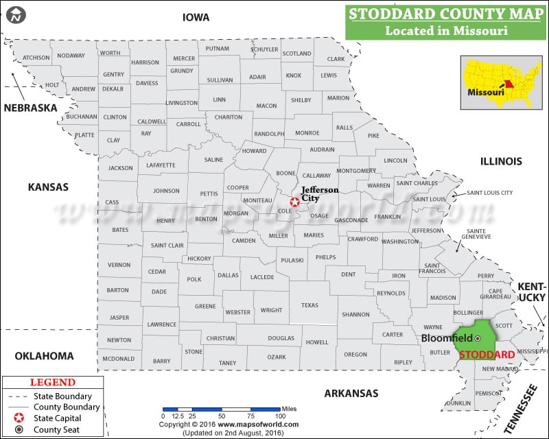 Stoddard County Map, Missouri