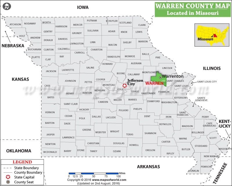 Warren County Map, Missouri