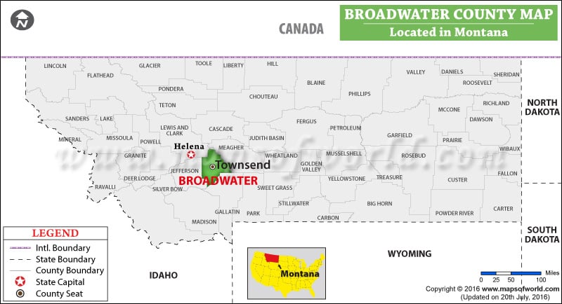 Broadwater County Map, Montana