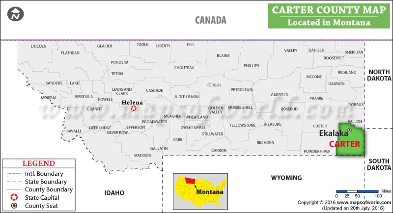 Carter County Map, Montana