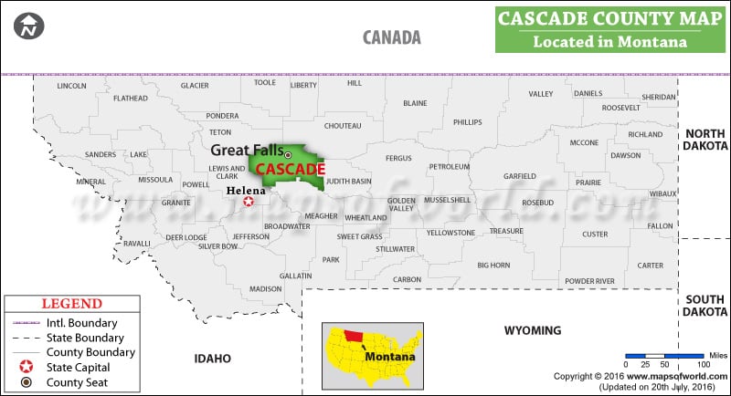 Cascade County Map, Montana