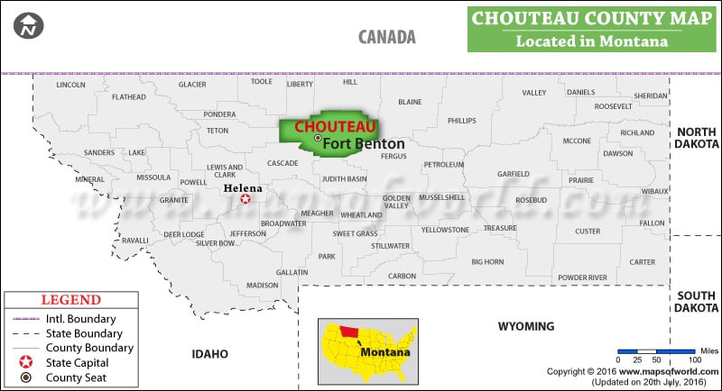 Chouteau County Map, Montana