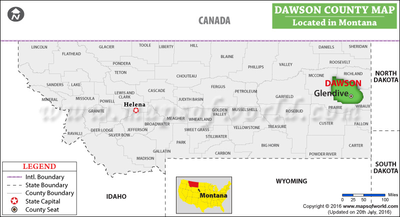 Dawson County Map, Montana