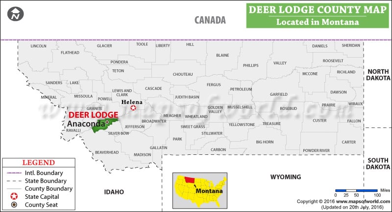 Deer Lodge Montana Map Deer Lodge County Map Montana