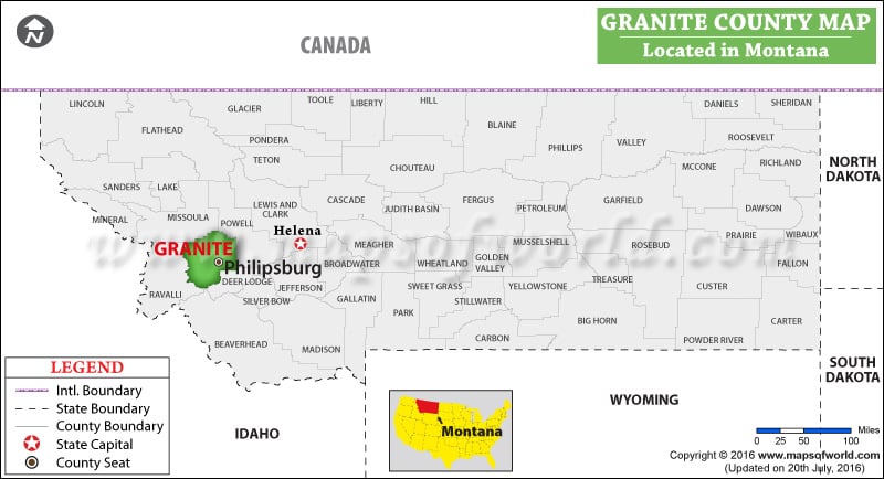 Granite County Map, Montana