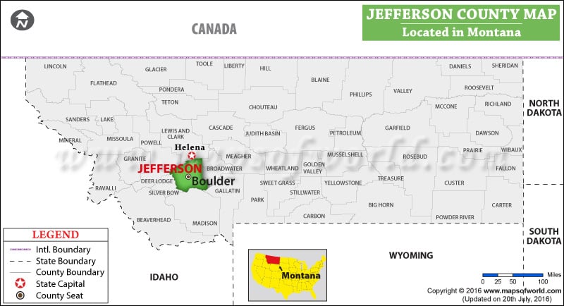 Jefferson County Map, Montana