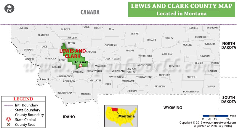 Lewis And Clark County Map, Montana