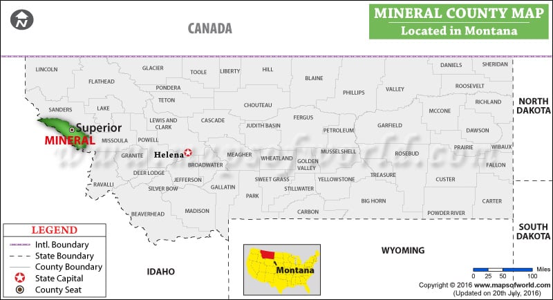 Mineral County Map, Montana