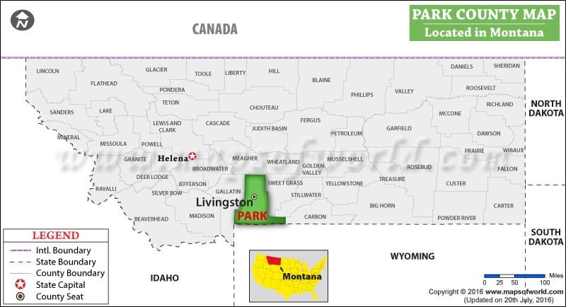 Park County Map, Montana