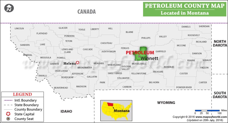 Petroleum County Map, Montana