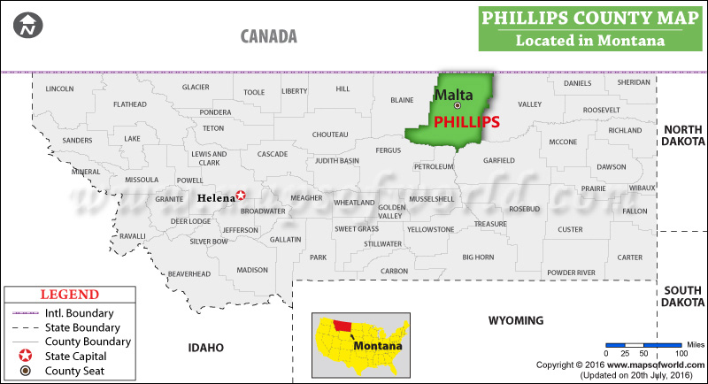 Phillips County Map, Montana