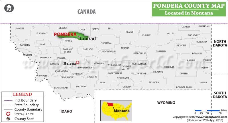 Pondera County Map, Montana