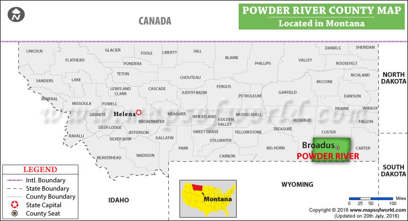 Powder River County Map, Montana