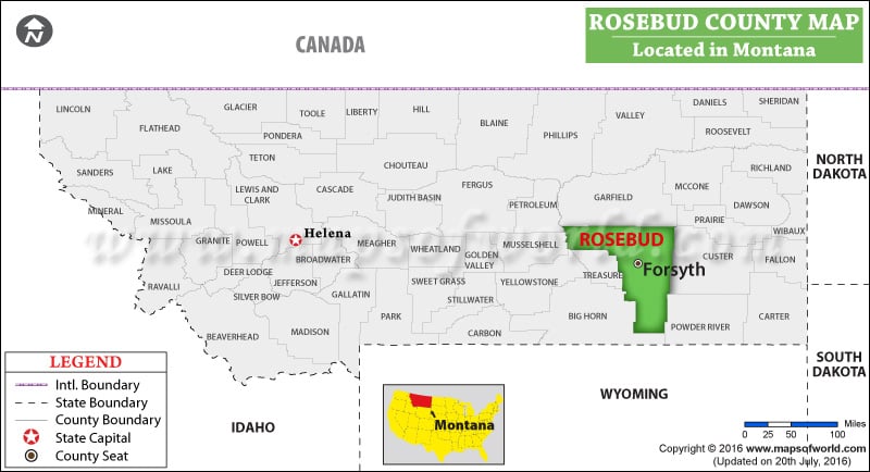 Rosebud County Map, Montana