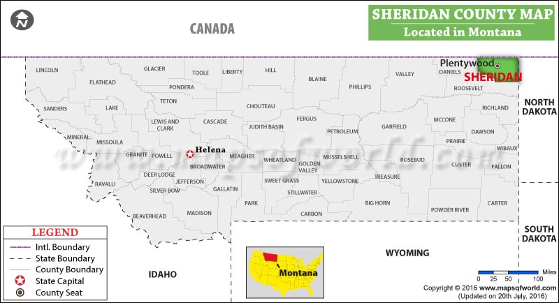 Sheridan County Map, Montana