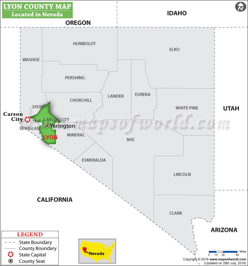 Lyon County Nevada Map