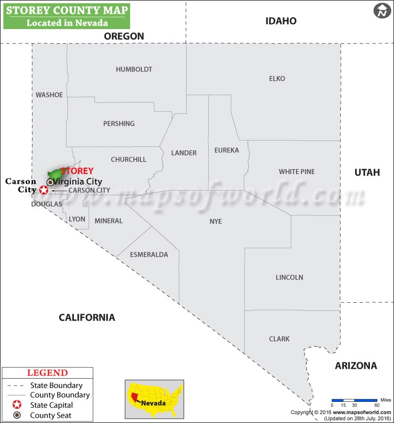 Storey County Nevada Map