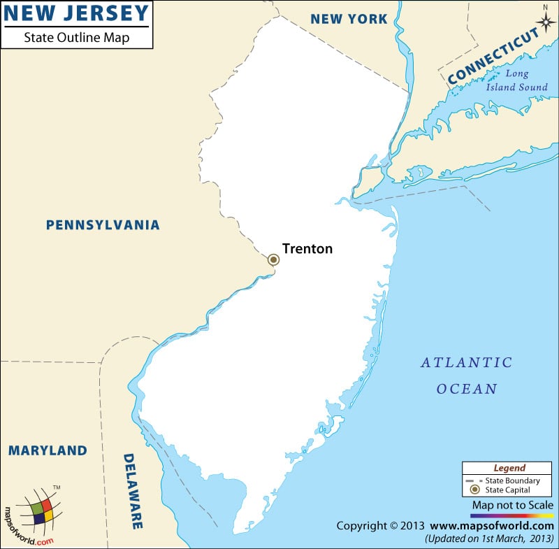 Blank Map of New Jersey
