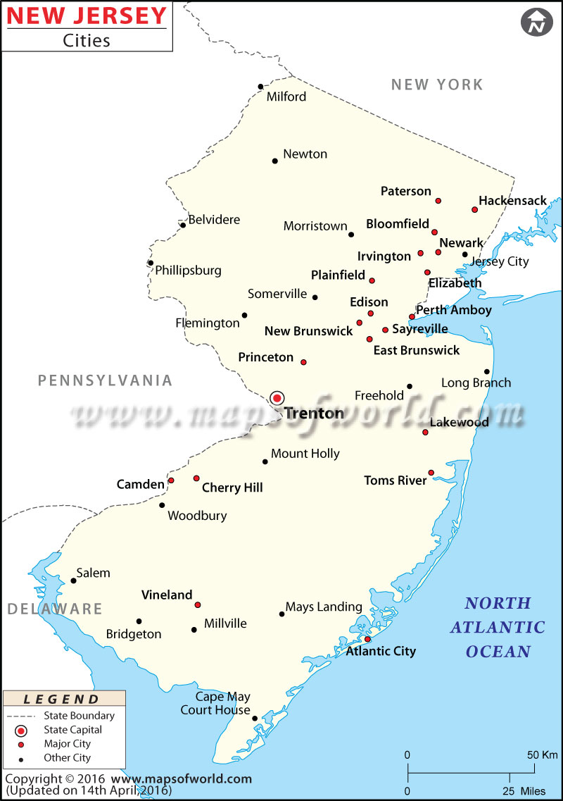 Map Of New Jersey Towns Cities In New Jersey – Usa States