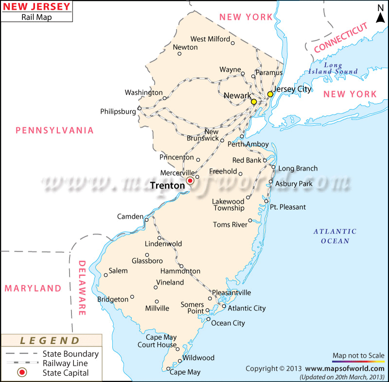 New Jersey Rail Map