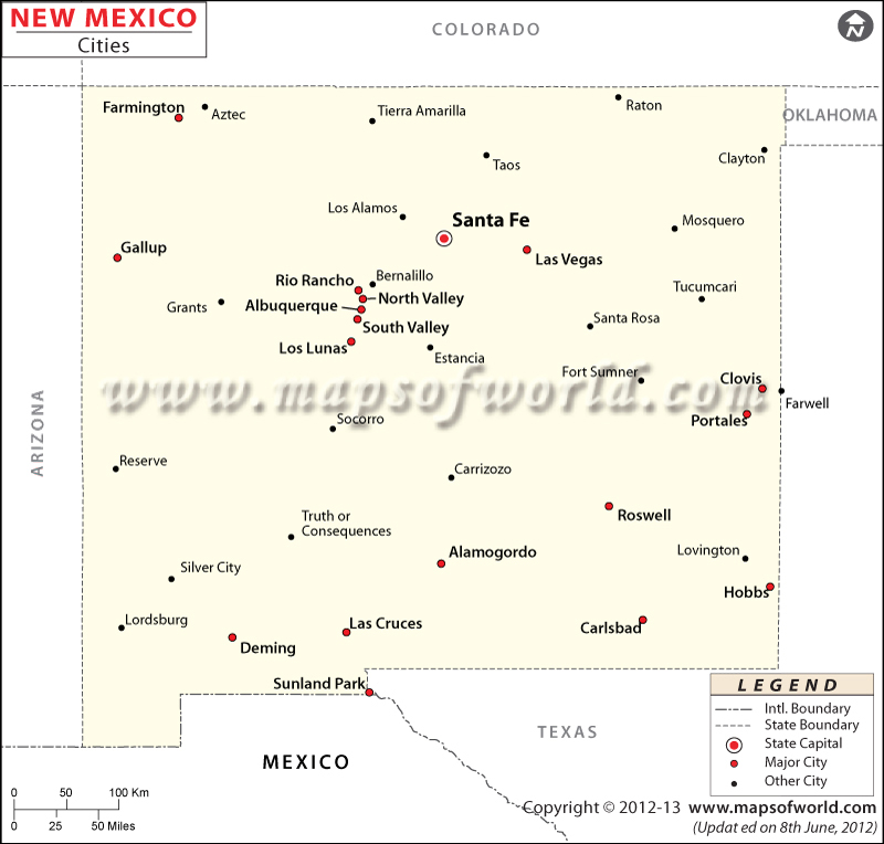 New Mexico Cities Map New Mexico Map With Cities – Usa States