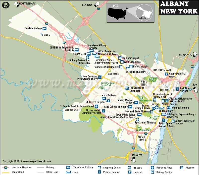 Albany Map, New York