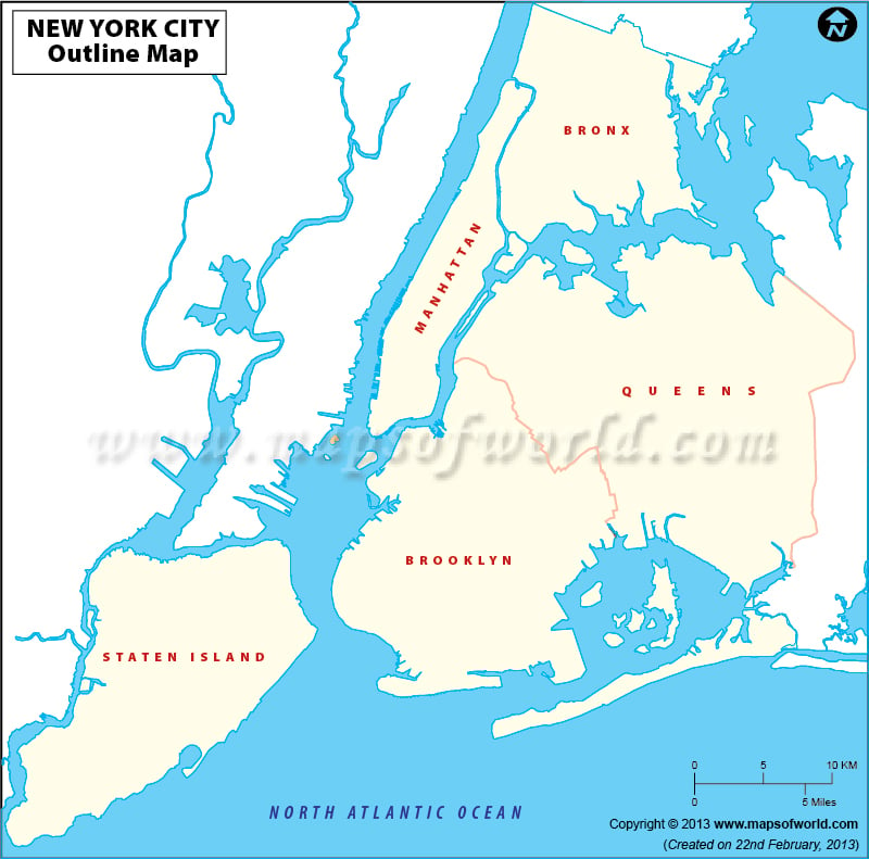 Blank Map of New York City
