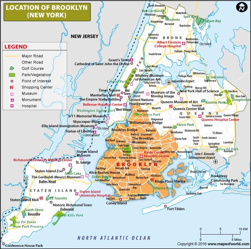 Brooklyn Map, NY