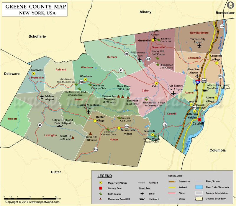 Greene County Map, NY