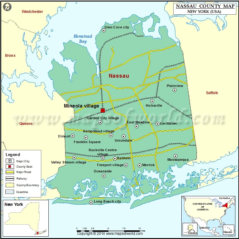 Nassau County Map, NY