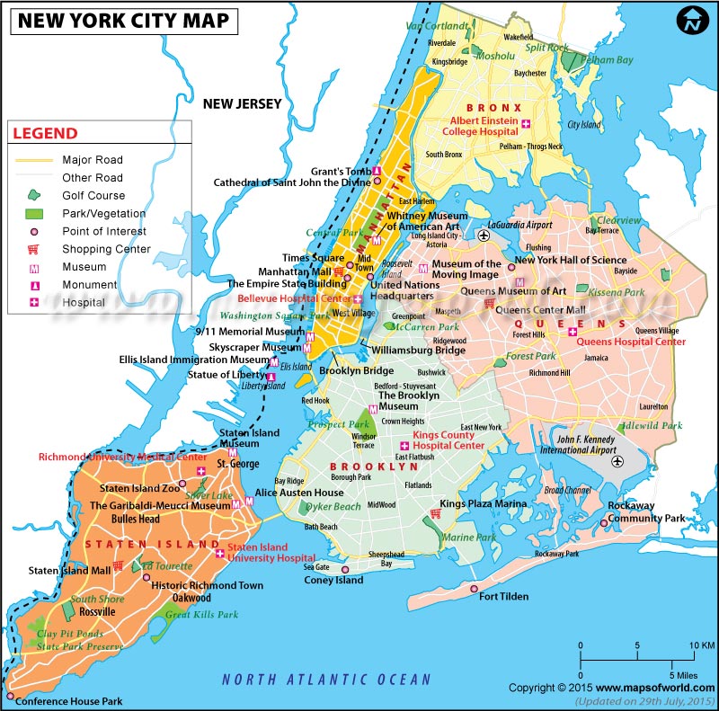 NYC Boroughs Map, 5 Boroughs, Five Boroughs of NYC