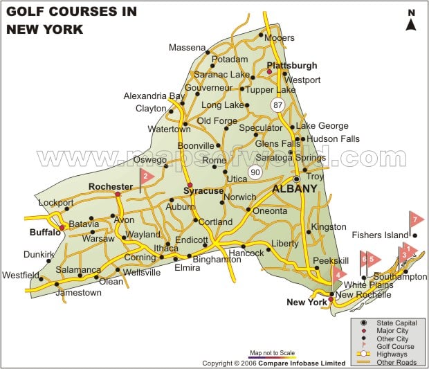 New York Golf Courses Map