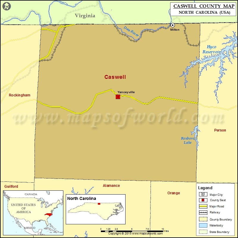 Caswell County Map